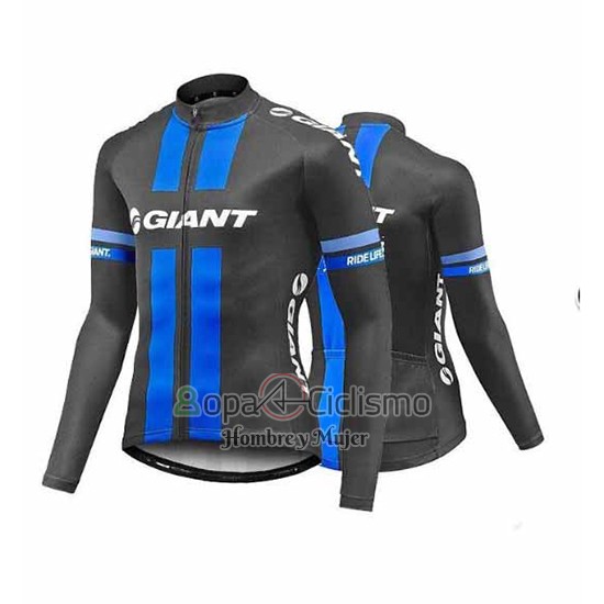 Giant Ropa Ciclismo Culotte Largo 2017 Hombre Mangas Largas Azul y Gris