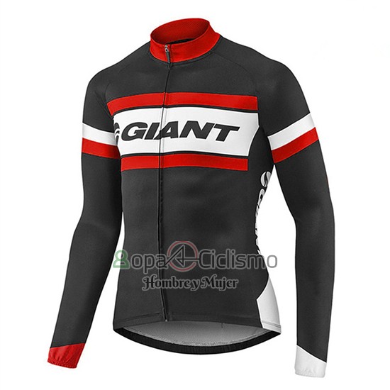Giant Ropa Ciclismo Culotte Largo 2017 Hombre Mangas Largas Rojo y Negro