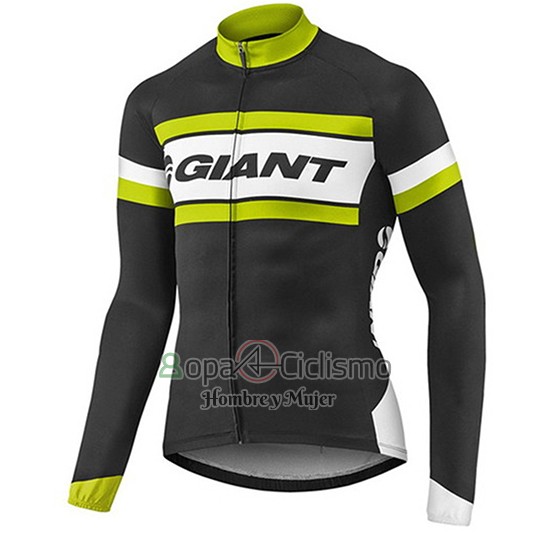 Giant Ropa Ciclismo Culotte Largo 2017 Hombre Mangas Largas Verde y Negro