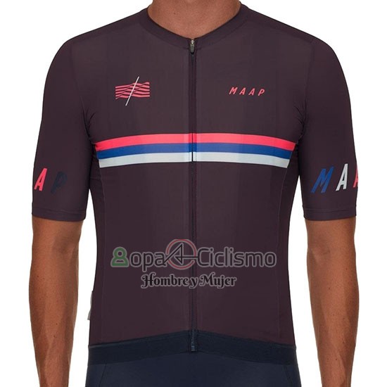 Maap Nationals Mulberry Ropa Ciclismo Culotte Corto 2019 Hombre Mangas Cortas Brown