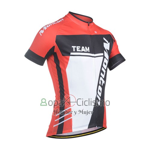 Monton Ropa Ciclismo Culotte Corto 2014 Hombre Mangas Cortas Blanco Rojo