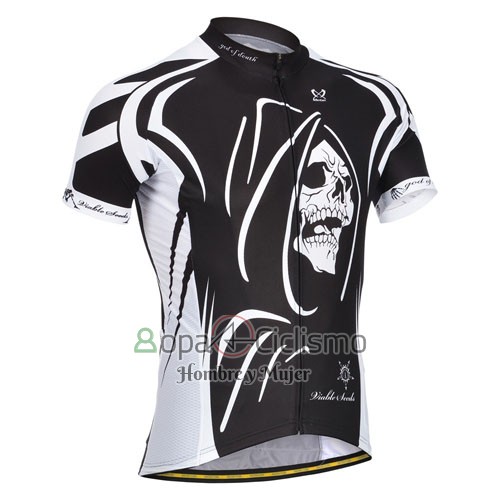 Monton Ropa Ciclismo Culotte Corto 2014 Hombre Mangas Cortas Blanco y Negro