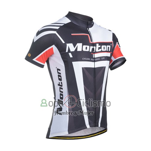 Monton Ropa Ciclismo Culotte Corto 2014 Hombre Mangas Cortas Negro Blanco