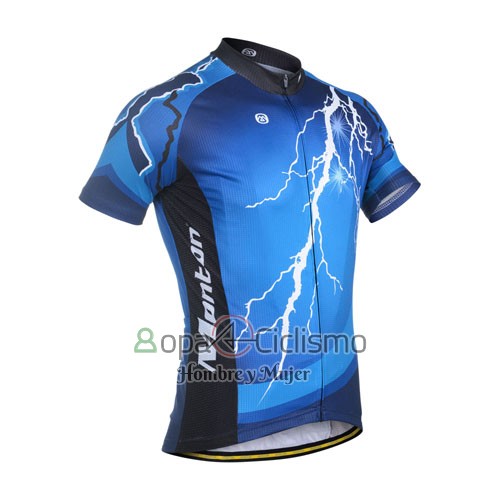 Monton Ropa Ciclismo Culotte Corto 2014 Hombre Mangas Cortas Negro y Azul