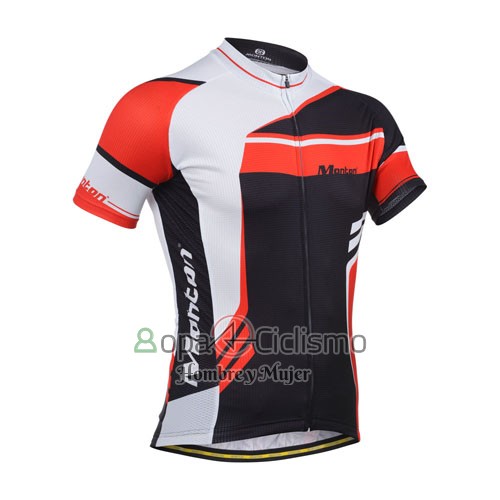 Monton Ropa Ciclismo Culotte Corto 2014 Hombre Mangas Cortas Rojo y Negro