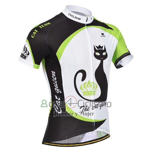 Monton Ropa Ciclismo Culotte Corto 2014 Hombre Mangas Cortas Verde y Blanco