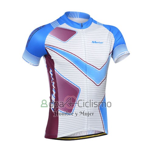 Monton Ropa Ciclismo Culotte Corto 2014 Hombre Mangas Cortas Violeta y Azul