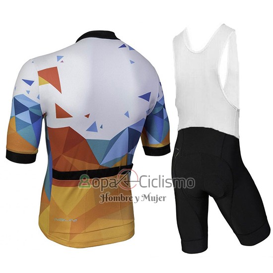 Nalini Ahs Discesa Ropa Ciclismo Culotte Corto 2018 Men Mangas Cortas Blanco y Naranja