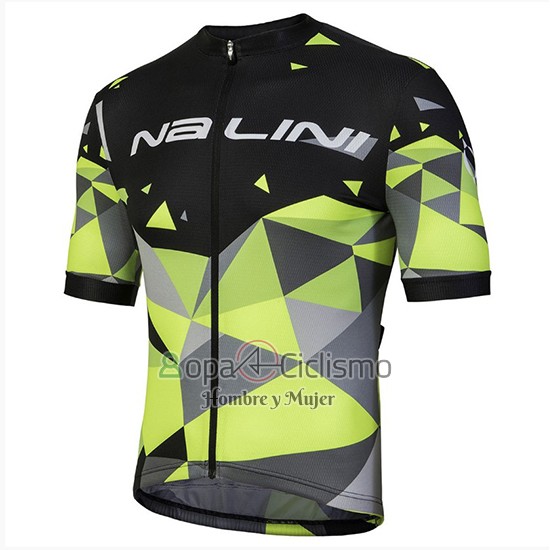 Nalini Ahs Discesa Ropa Ciclismo Culotte Corto 2018 Men Mangas Cortas Negro y Verde