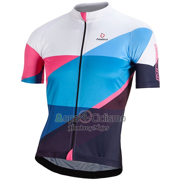Nalini Campeon Ropa Ciclismo Culotte Corto 2017 Men Mangas Cortas Azul y Blanco