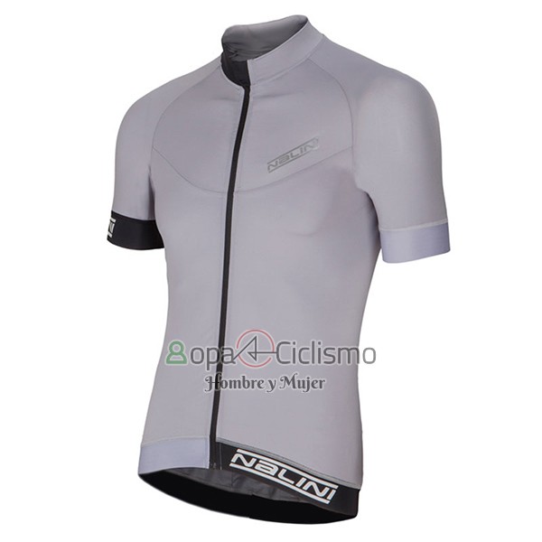 Nalini Curva Slate Ropa Ciclismo Culotte Corto 2017 Men Mangas Cortas Plata