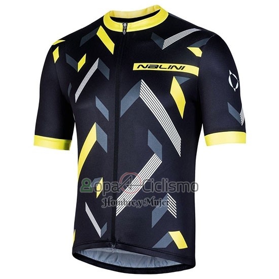 Nalini Descesa 2.0 Ropa Ciclismo Culotte Corto 2019 Men Mangas Cortas Negro AMarillo