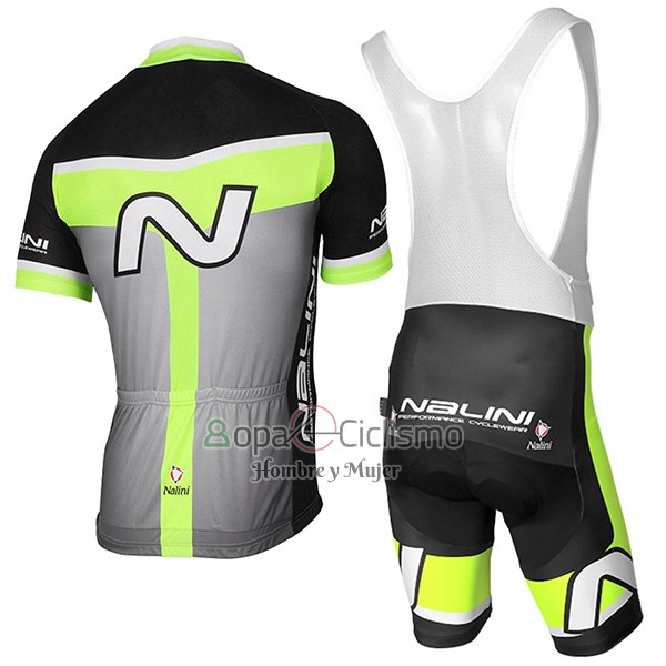 Nalini Navision Ropa Ciclismo Culotte Corto 2017 Men Mangas Cortas Verde y Gris