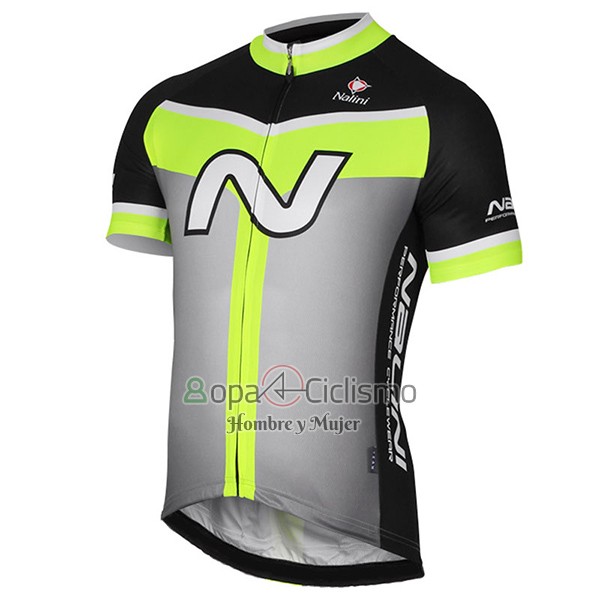 Nalini Navision Ropa Ciclismo Culotte Corto 2017 Men Mangas Cortas Verde y Gris