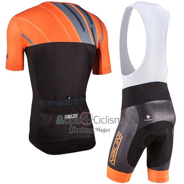 Nalini Roma Ropa Ciclismo Culotte Corto 2017 Men Mangas Cortas Negro y Naranja