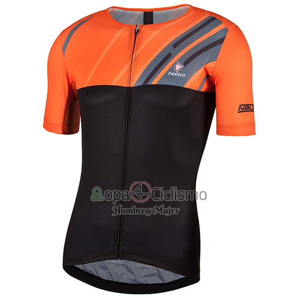 Nalini Roma Ropa Ciclismo Culotte Corto 2017 Men Mangas Cortas Negro y Naranja