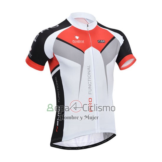 Nalini Ropa Ciclismo Culotte Corto 2014 Men Mangas Cortas Rojo y Blanco