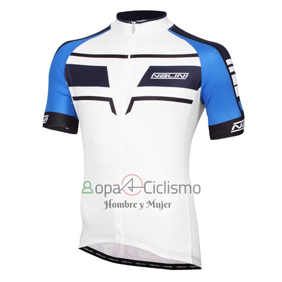 Nalini Ropa Ciclismo Culotte Corto 2016 Men Mangas Cortas Azul y Blanco