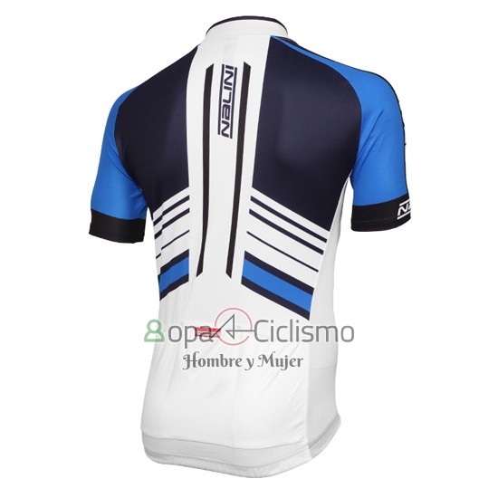 Nalini Ropa Ciclismo Culotte Corto 2016 Men Mangas Cortas Azul y Blanco