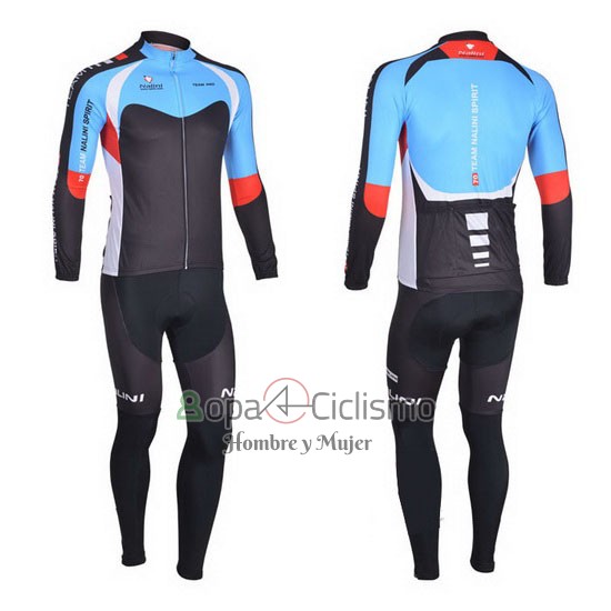 Nalini Ropa Ciclismo Culotte Largo 2013 Men Mangas Largas Negro y Azur