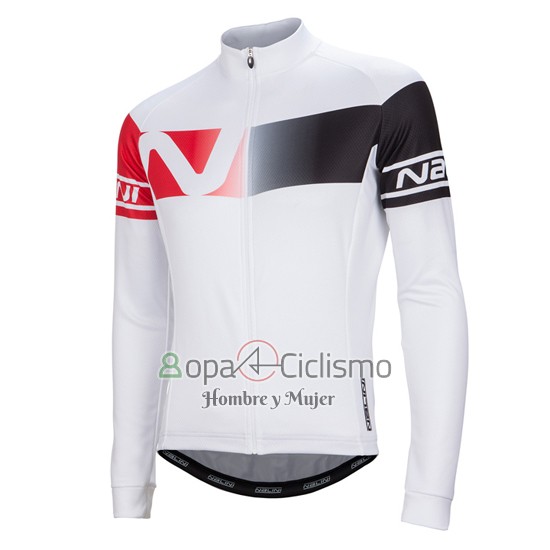 Nalini Ropa Ciclismo Culotte Largo 2016 Men Mangas Largas Rojo y Blanco