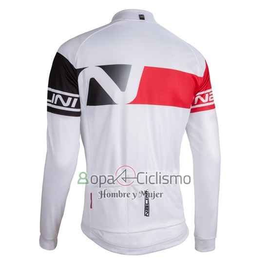 Nalini Ropa Ciclismo Culotte Largo 2016 Men Mangas Largas Rojo y Blanco