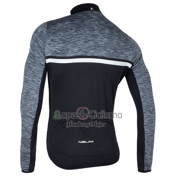 Nalini Ropa Ciclismo Culotte Largo 2017 Men Mangas Largas Negro y Gris