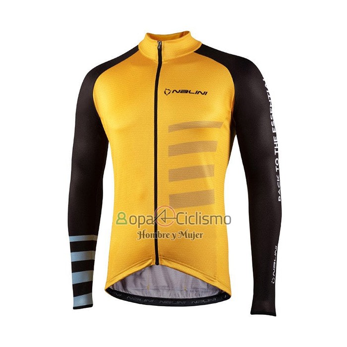Nalini Ropa Ciclismo Culotte Largo 2021 Men Mangas Largas AMarillo