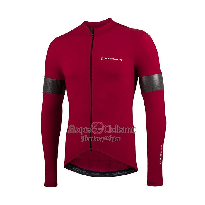 Nalini Ropa Ciclismo Culotte Largo 2021 Men Mangas Largas Profundo Rojo