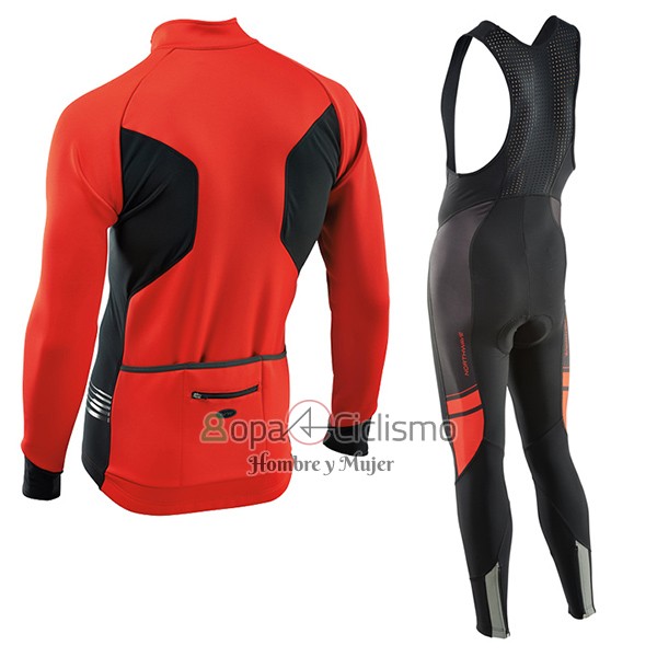Nalini Northwave Ropa Ciclismo Culotte Largo 2017 Hombre Mangas Largas Rojo y Negro