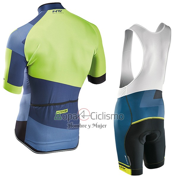 Northwave Extreme Ropa Ciclismo Culotte Corto 2017 Hombre Mangas Cortas Verde y Azul