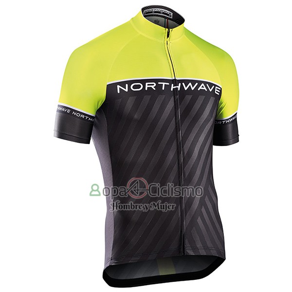Northwave Ropa Ciclismo Culotte Corto 2017 Hombre Mangas Cortas Verde y Negro