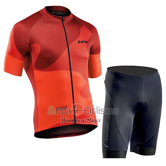 Northwave Ropa Ciclismo Culotte Corto 2019 Hombre Mangas Cortas Naranja
