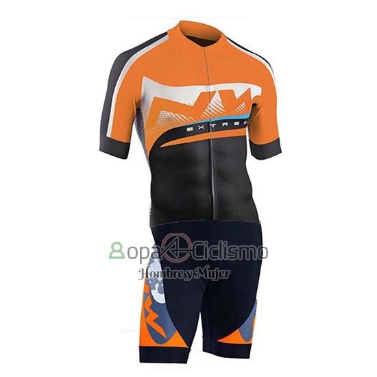 Northwave Ropa Ciclismo Culotte Corto 2019 Hombre Mangas Cortas Naranja Plata Negro