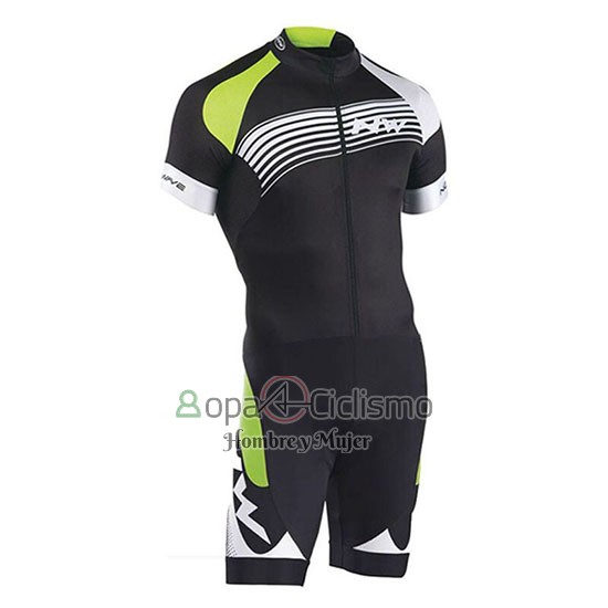Northwave Ropa Ciclismo Culotte Corto 2019 Hombre Mangas Cortas Negro Verde Plata
