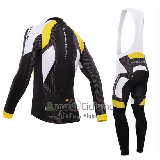 Northwave Ropa Ciclismo Culotte Largo 2015 Hombre Mangas Largas Negro y AMarillo
