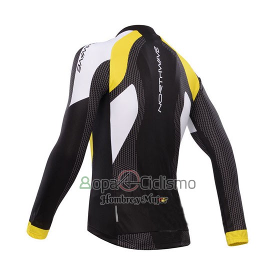 Northwave Ropa Ciclismo Culotte Largo 2015 Hombre Mangas Largas Negro y AMarillo