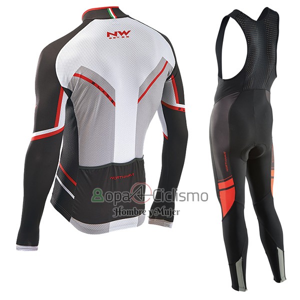 Northwave Ropa Ciclismo Culotte Largo 2017 Hombre Mangas Largas Negro y Blanco