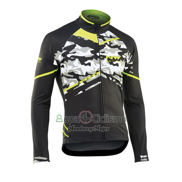 Northwave Ropa Ciclismo Culotte Largo 2017 Hombre Mangas Largas Negro y Camuflaje