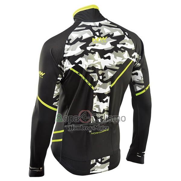 Northwave Ropa Ciclismo Culotte Largo 2017 Hombre Mangas Largas Negro y Camuflaje