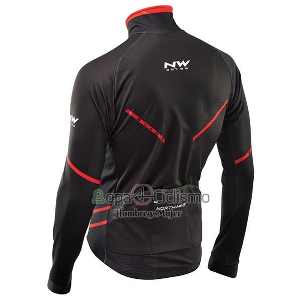 Northwave Ropa Ciclismo Culotte Largo 2017 Hombre Mangas Largas Negro y Rojo