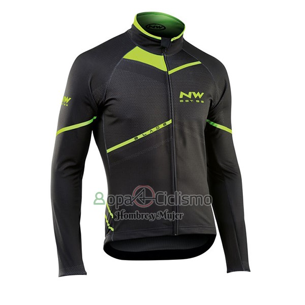 Northwave Ropa Ciclismo Culotte Largo 2017 Hombre Mangas Largas Negro y Verde
