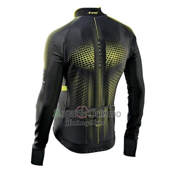 Northwave Ropa Ciclismo Culotte Largo 2017 Hombre Mangas Largas Verde y Negro