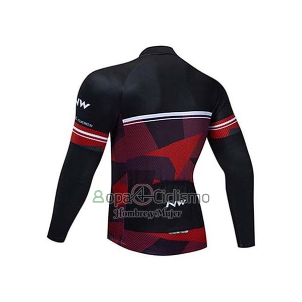 Northwave Ropa Ciclismo Culotte Largo 2020 Hombre Mangas Largas Negro Rojo