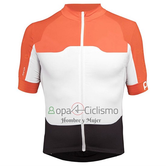 Poc Ropa Ciclismo Culotte Corto 2018 Hombre Mangas Cortas Naranja Blanco Negro