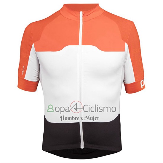 Poc Ropa Ciclismo Culotte Corto 2018 Hombre Mangas Cortas Naranja y Blanco