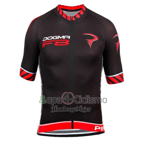 Pinarello Ropa Ciclismo Culotte Corto 2015 Hombre Mangas Cortas Negro y Rojo