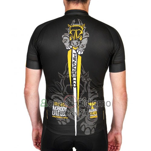 Pinarello Ropa Ciclismo Culotte Corto 2016 Hombre Mangas Cortas AMarillo y Negro