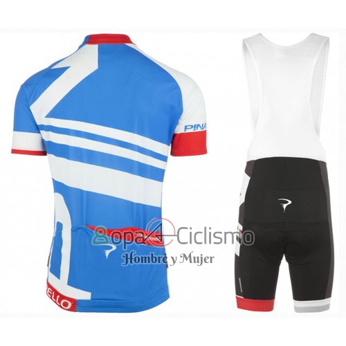 Pinarello Ropa Ciclismo Culotte Corto 2016 Hombre Mangas Cortas Azul y Blanco