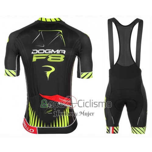 Pinarello Ropa Ciclismo Culotte Corto 2016 Hombre Mangas Cortas Negro y AMarillo